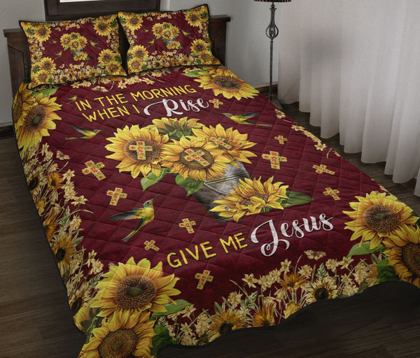 In The Morning When Rise Sunflower Art Style Quilt Bed Set - Love Quilt Bedding Set