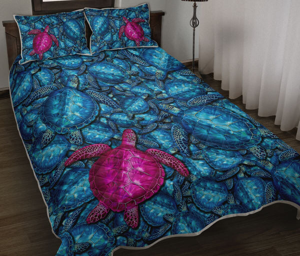 Turtle Piled - Quilt Bed Set - Love Quilt Bedding Set