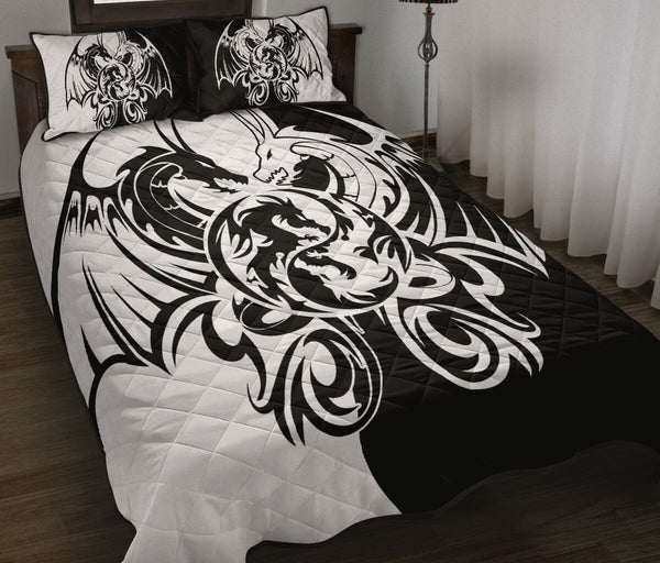 Dragons Vector Quilt Bed Set - Love Quilt Bedding Set