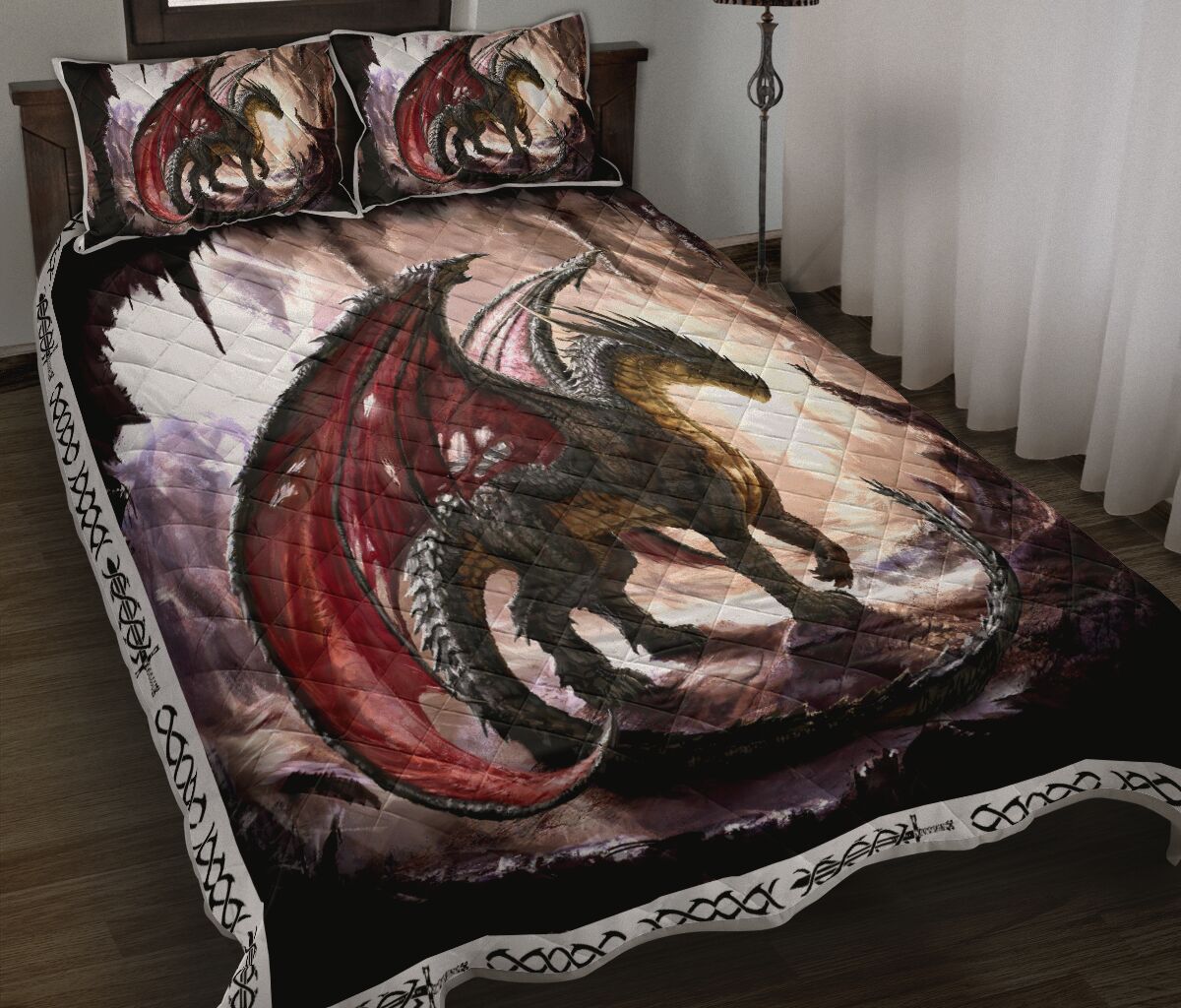 Dragon Art Celtic Quilt Bed Set - Love Quilt Bedding Set