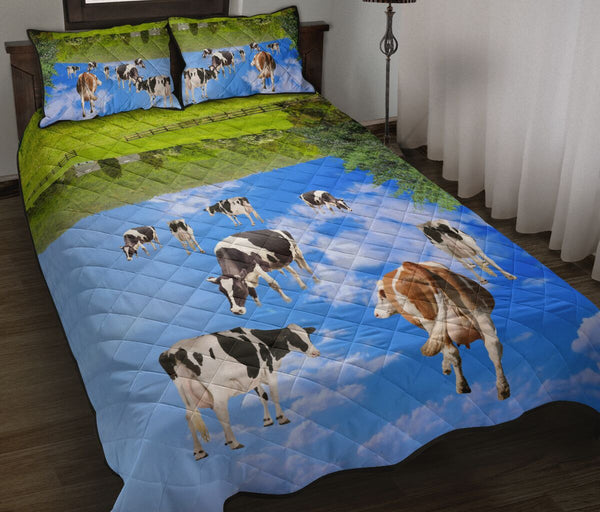 Cow Reverse - Quilt Bed Set - Love Quilt Bedding Set