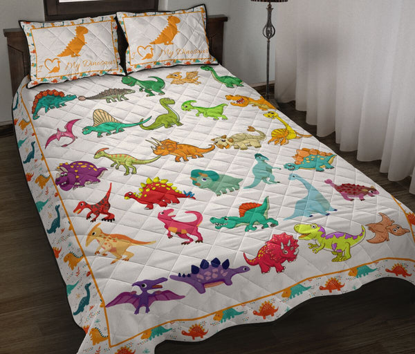 Dinosaur Pattern Style Quilt Bed Set - Love Quilt Bedding Set