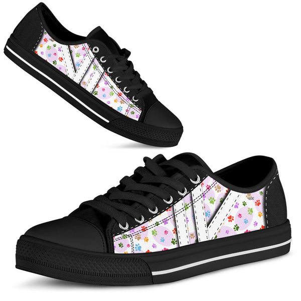 Dog Paw Picture Cartoon - Low Top Shoe - Love Love Top Shoes