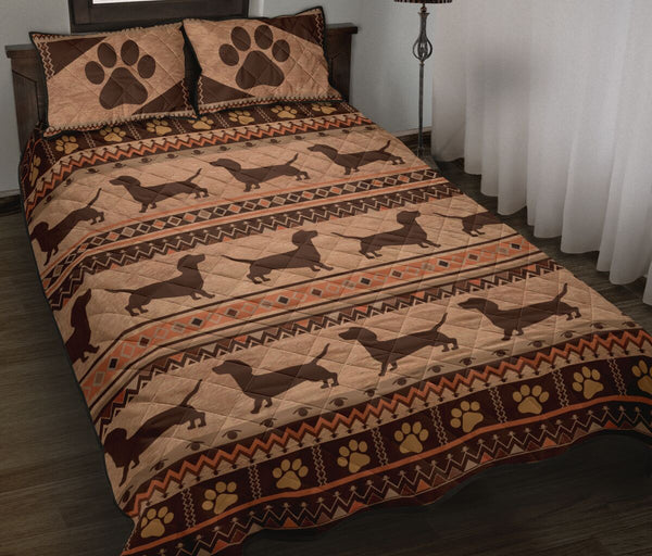 Dachshund Pattern - Bed Set- Love Quilt Bedding Set