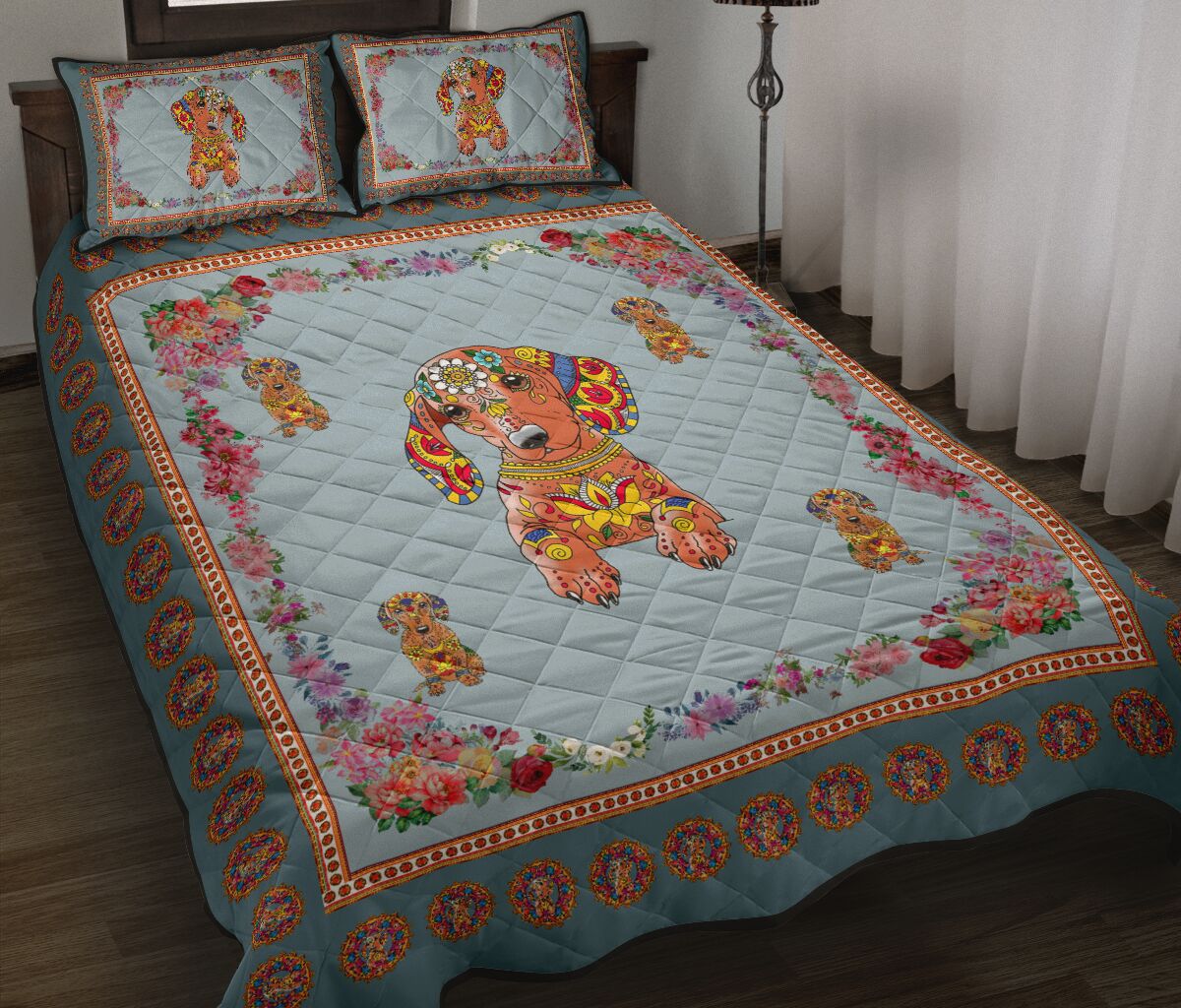 Dachshund Flower - Bed Set- Love Quilt Bedding Set