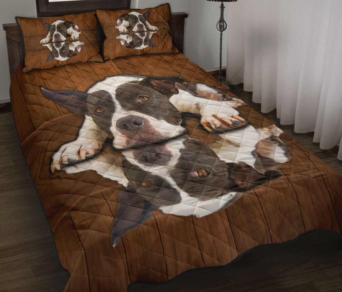 Great Dane Dog Shadow Style Quilt Bed Set - Love Quilt Bedding Set