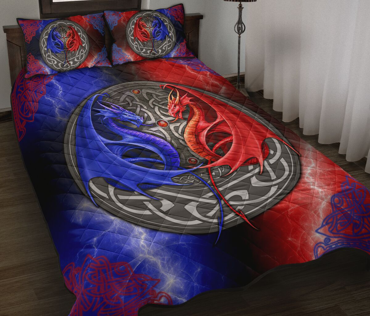 Dragon Celtic Style Quilt Bed Set - Love Quilt Bedding Set