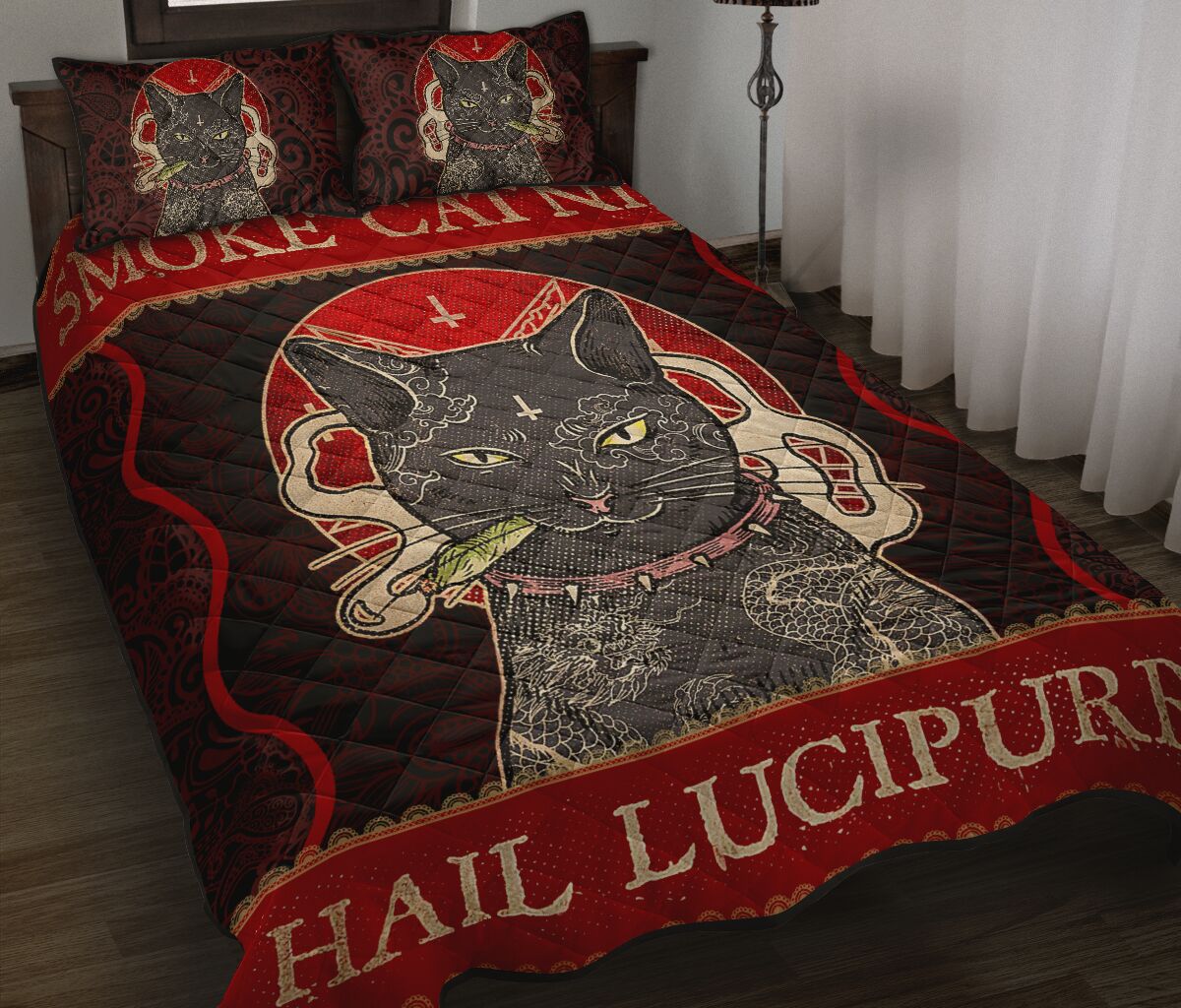 Quilt Bed Set - Black Cat - Smoke 25 - Love Quilt Bedding Set