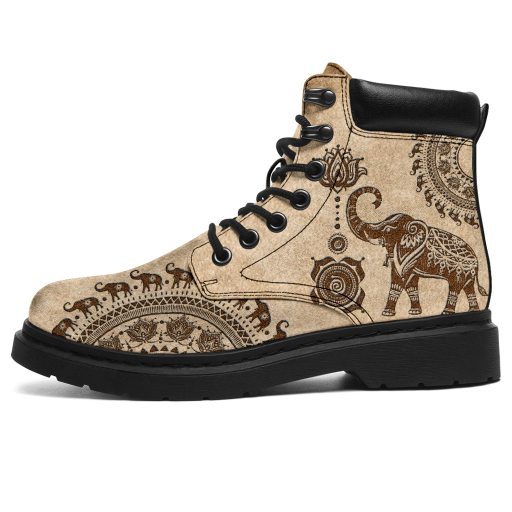 Elephant - Stylized Decorated Asboot Sky - Love All Season Boots