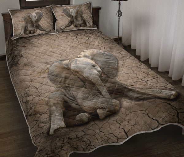 Elephant Dry Soil Cracking 3d - Lqt- Love Quilt Bedding Set