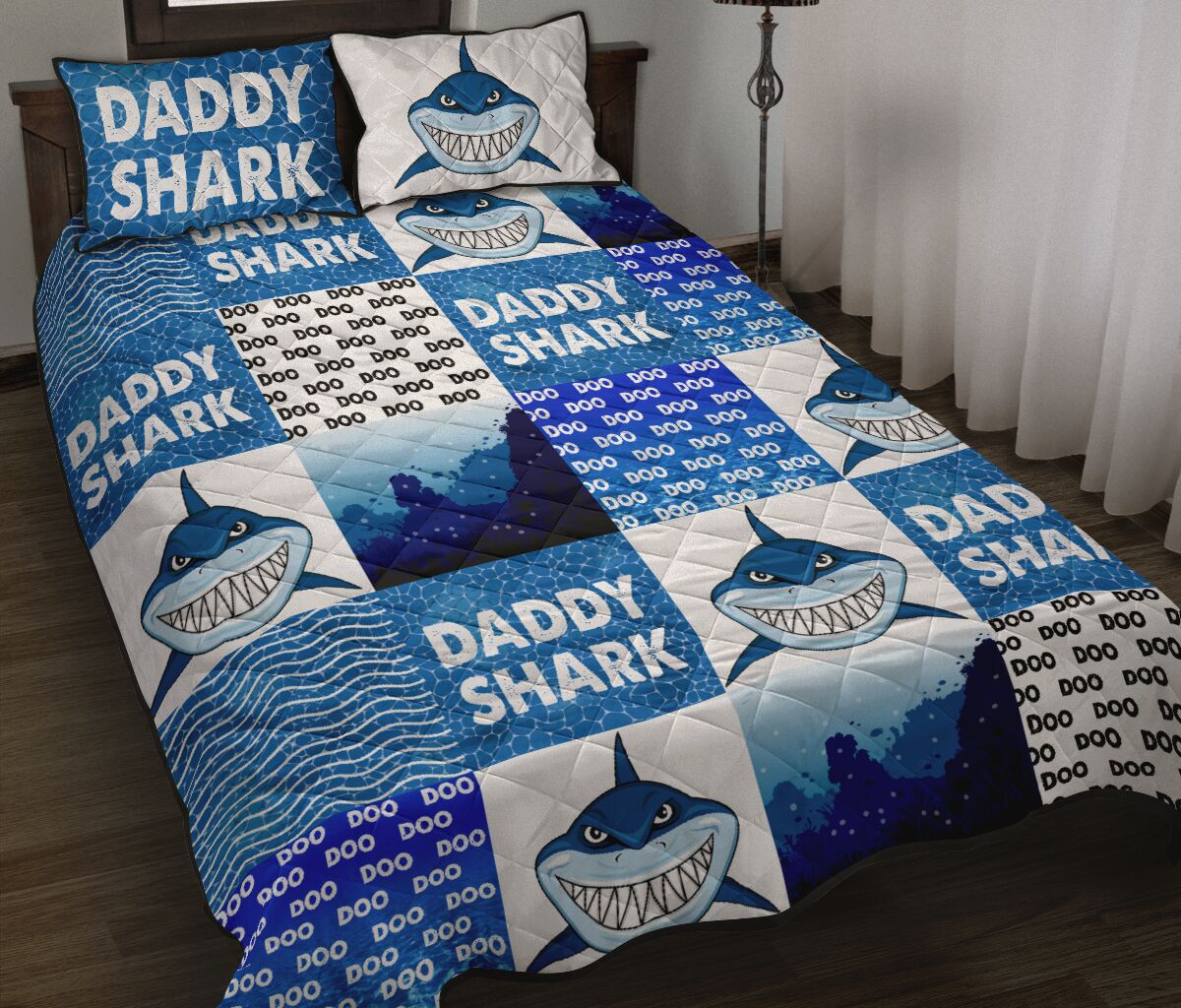 Daddy Shark - Quilt Bed Set - Love Quilt Bedding Set