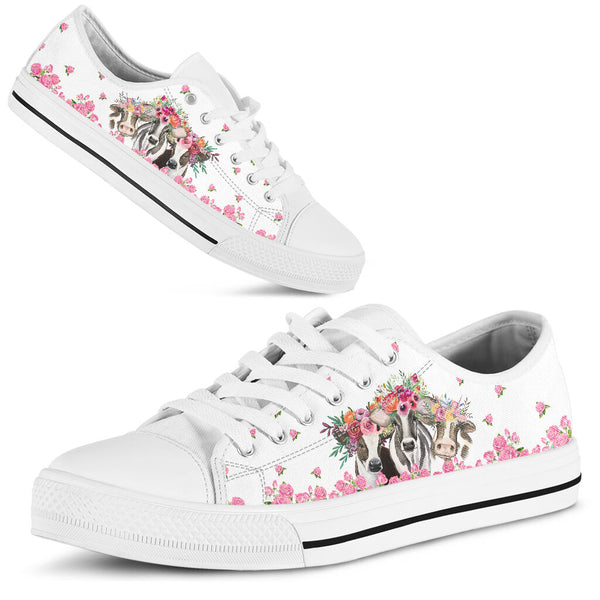 Cow Flower - Low Top Shoe - Love Love Top Shoes