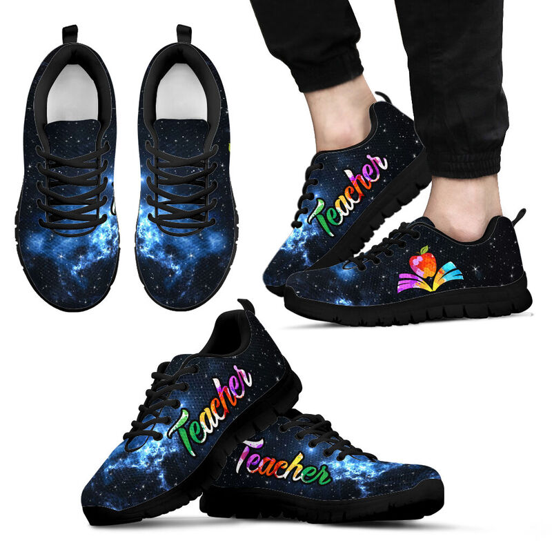 Teacher- Galaxy Art Sneakers, Running Shoes, Shoes For Women, Shoes For Men, Custom Shoes, L- Love Sneakers