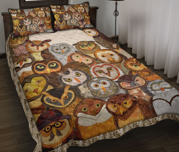 Outstanding Owls Quilt Bed Set - Love Quilt Bedding Set