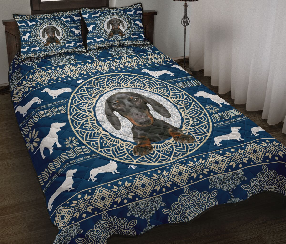 Dachshund Mandala Pattern - Bed Set - Love Quilt Bedding Set