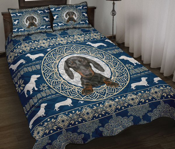 Dachshund Mandala Pattern - Bed Set - Love Quilt Bedding Set