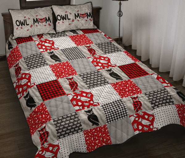 Owl Pattern Style Quilt Bed Set - Love Quilt Bedding Set