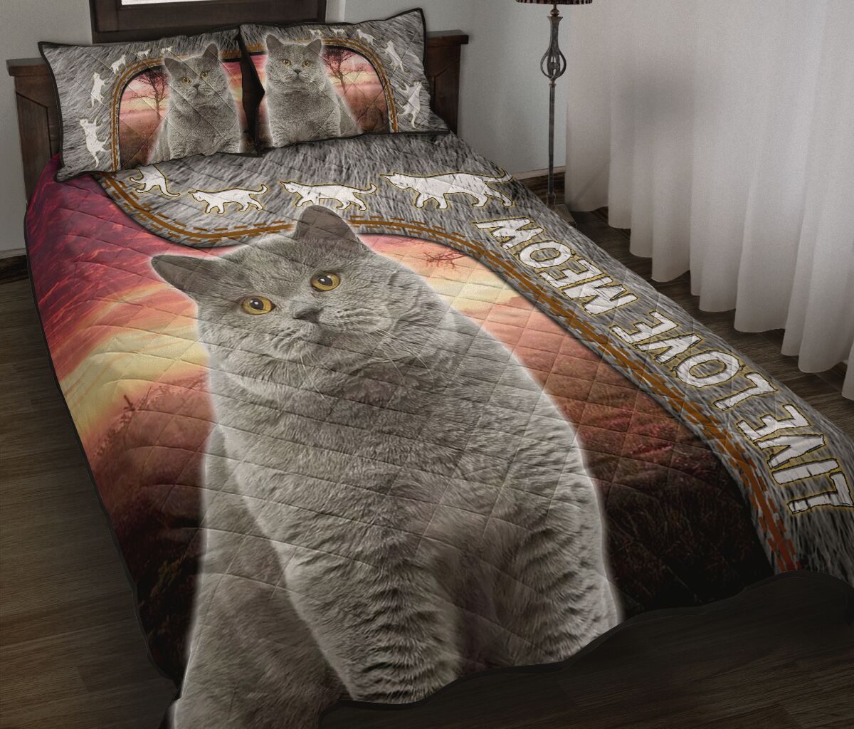 Live Love Meow - Bed Set - Love Quilt Bedding Set