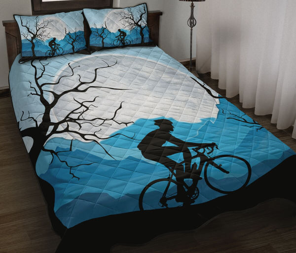 Cycling And Moon - Bed Set - Love Quilt Bedding Set