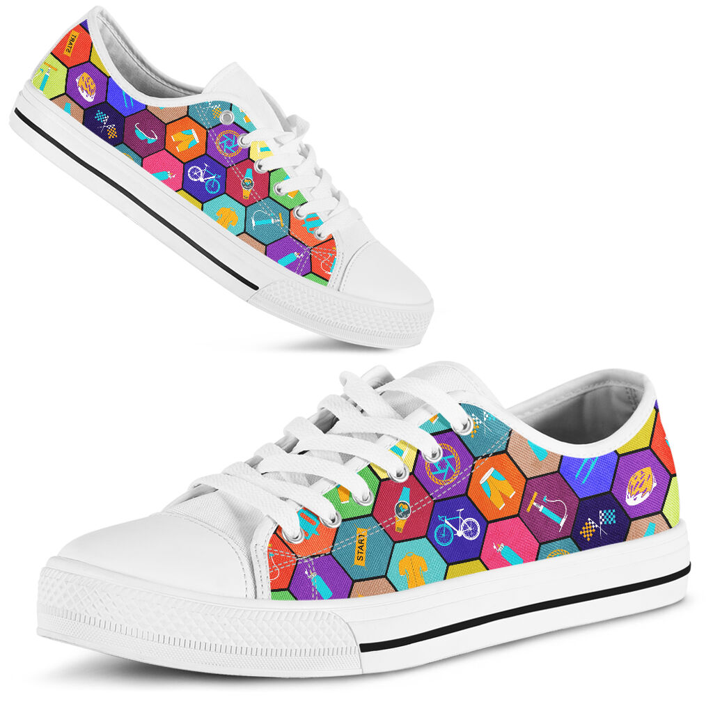 Cycling Hexagon - Low Top Shoe - Love Love Top Shoes