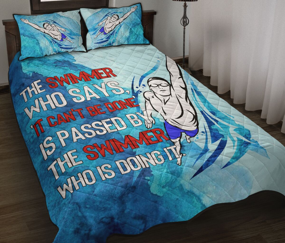Swimming It Cant Be Done - Bed Set - Love Quilt Bedding Set