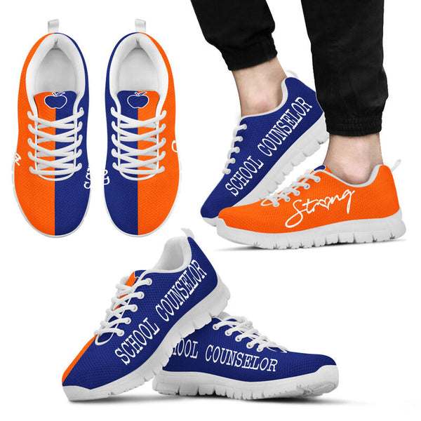 School Counselor Strong Royal Blue Orange Kd Sneakers, Runni- Love Sneakers