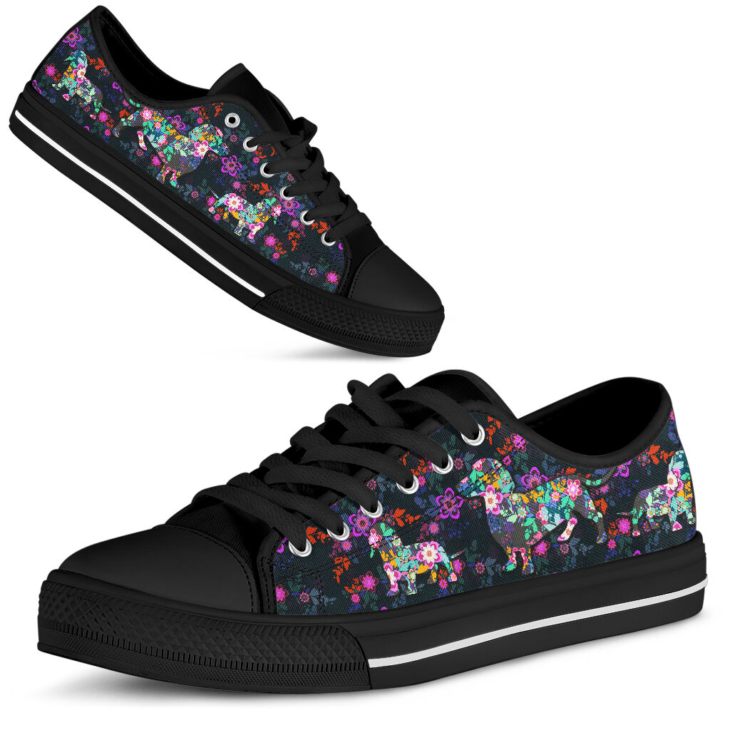 Dachshund Flower Color - Low Top - Nnd Shoe - Love Love Top Shoes