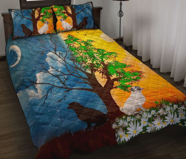 Pug Moon And Sun - Quilt Bed Set - Love Quilt Bedding Set