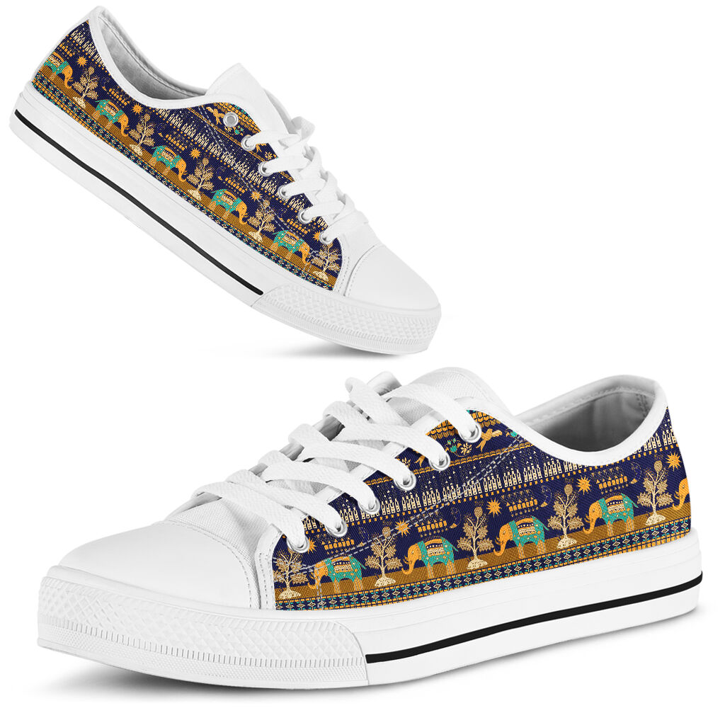 Elephant - Seamless Pattern Low Top Shoes