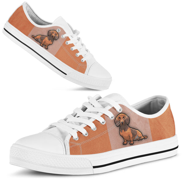 Dachshund Couple Low Top Shoe - Love Love Top Shoes