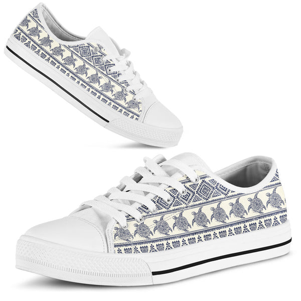 Turtle Vintage Patterns Low Top Shoes