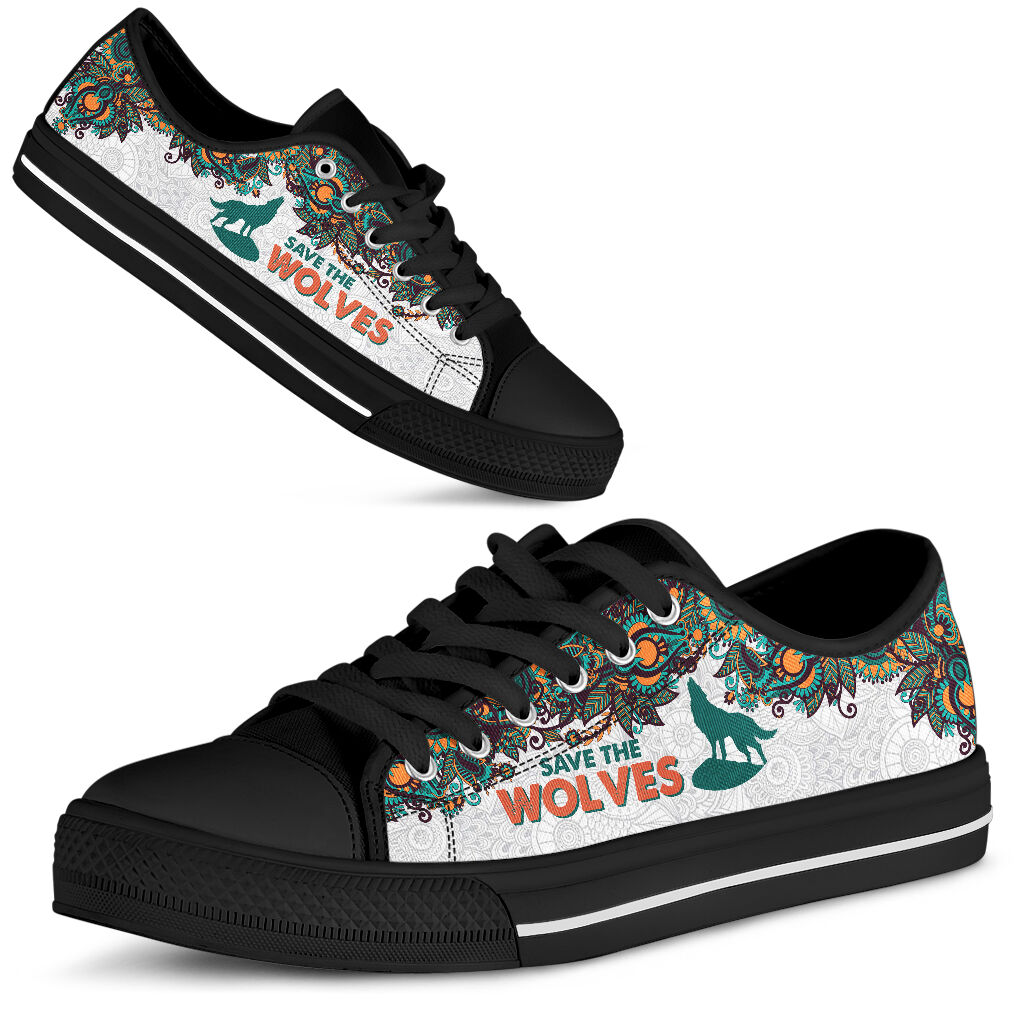 Save The Wolves - Wolves Low Top Shoe - Love Love Top Shoes