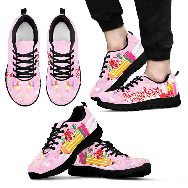 Preschool Pencil Flower Sneakers, Running Shoes, Shoes For Women, Shoes For Men, Custom Shoe- Love Sneakers