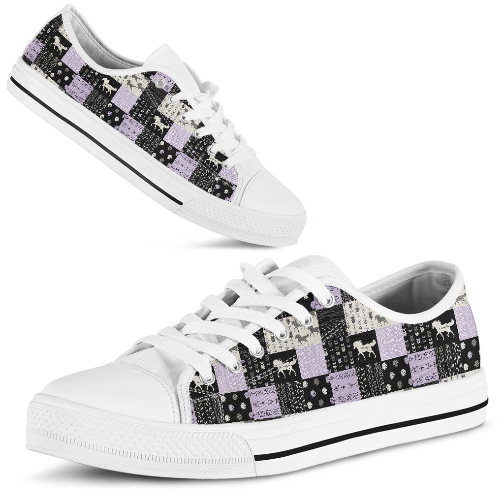 Horse Boho Fabric Low Top  Shoes