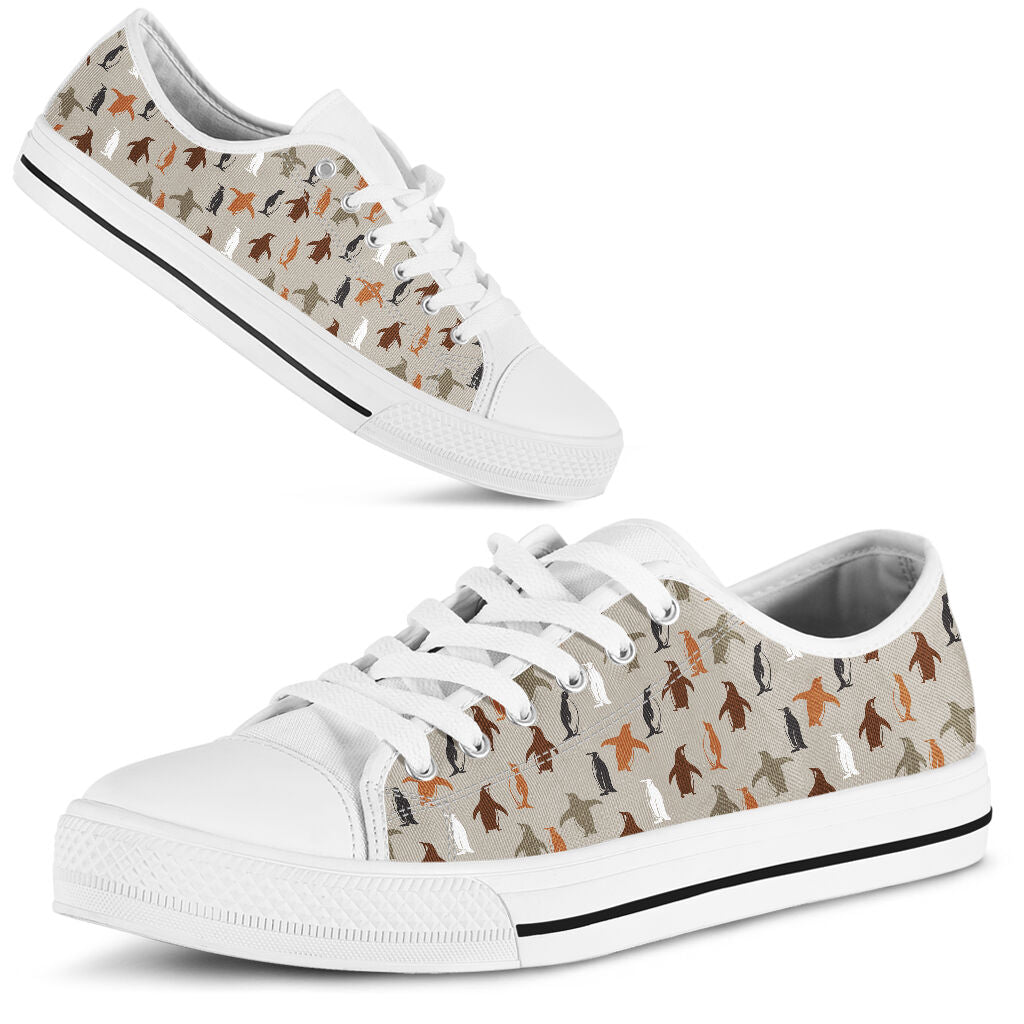 Penguins Pattern Low Top Shoes