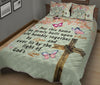 May This Home Be Quotes Cross Butterfly Quilt Bed Set - Love Quilt Bedding Set