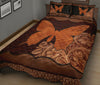 Butterfly Carving Leather Skin Style Quilt Bed Set - Love Quilt Bedding Set