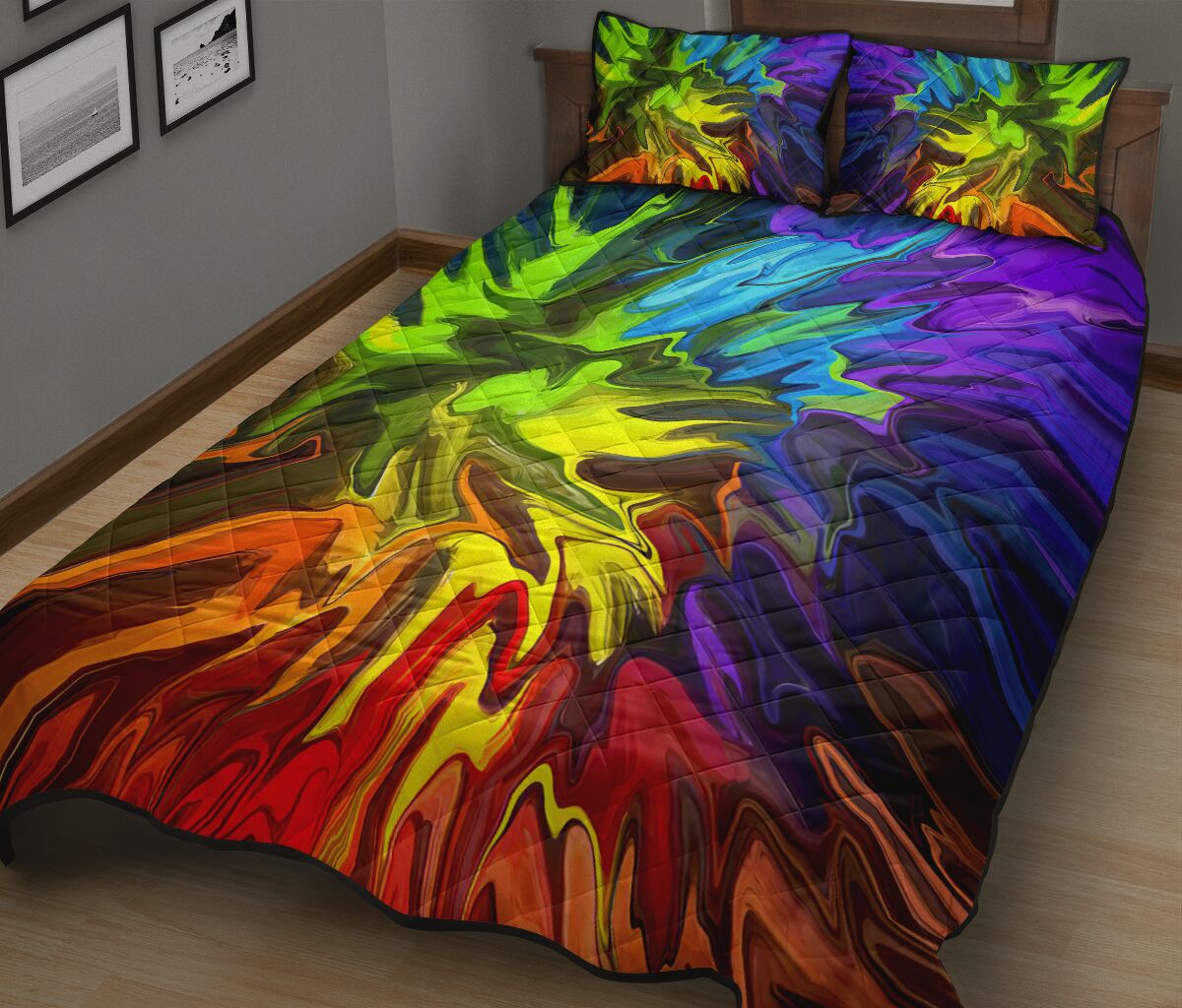 Hippe Color Lover Quilt Bed Set - Love Quilt Bedding Set