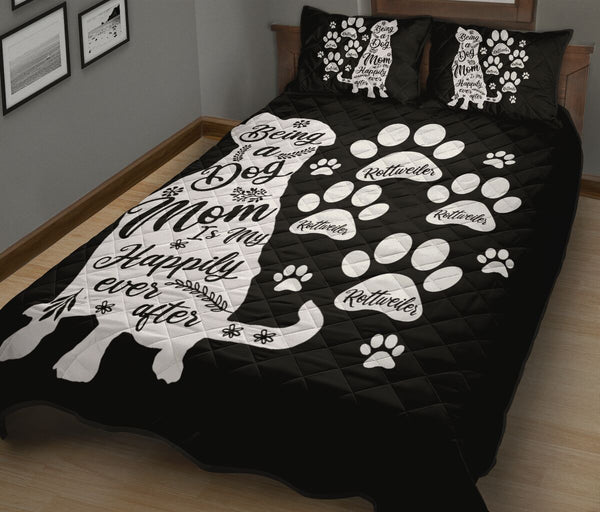 Rottweiler Black And White - Bed Set- Love Quilt Bedding Set