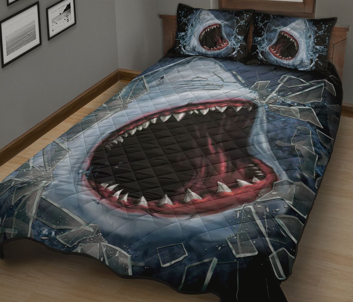 Shark Glass Break - Bed Set - Love Quilt Bedding Set