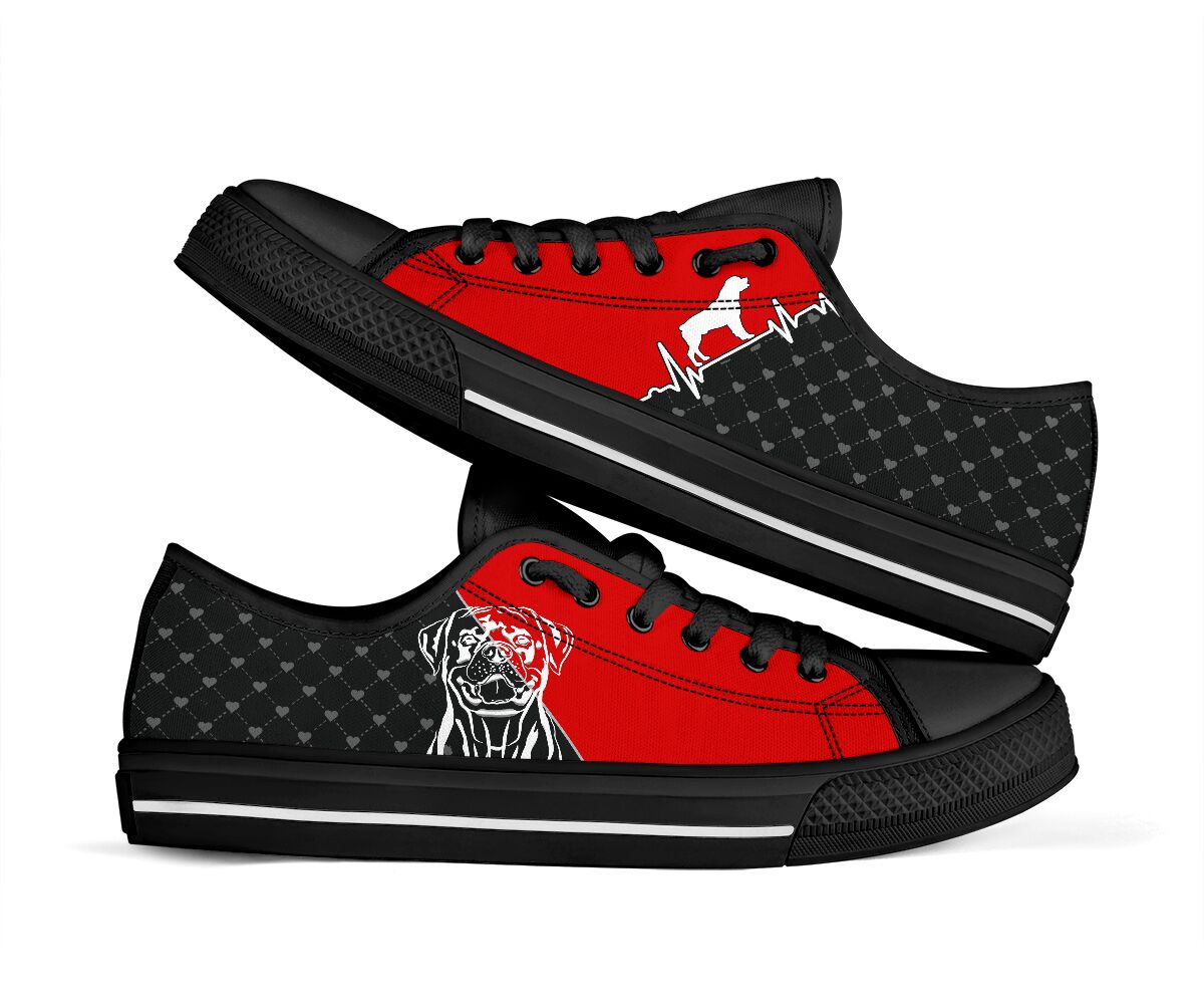 Rottweiler Heart Beat - Low Top Shoe - Love Love Top Shoes
