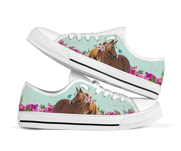 Horse Flower Butterfly Low Top  Shoes