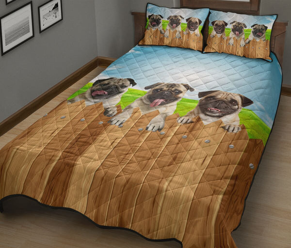 Pug Fence - Bed Set - Love Quilt Bedding Set