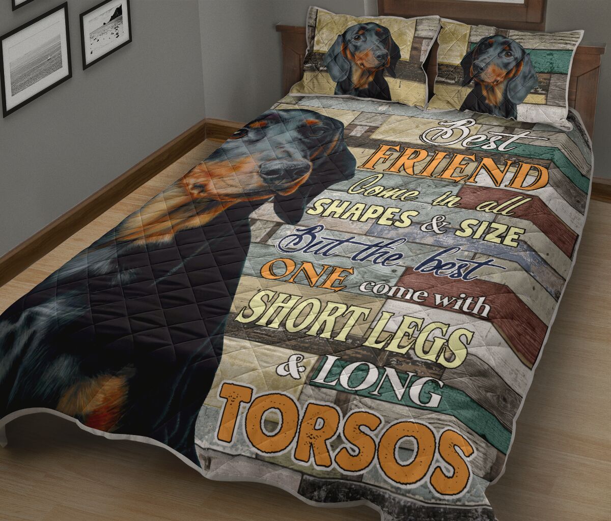 Dachshund Best Friend - Quilt Bed Set - Da - Nnd - Love Quilt Bedding Set
