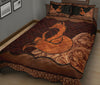 Fox Carving Leather Skin Style Quilt Bed Set- Love Quilt Bedding Set