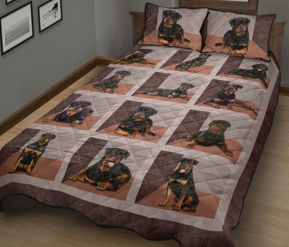 Rottweiler Square Cute - Bed Set - Love Quilt Bedding Set