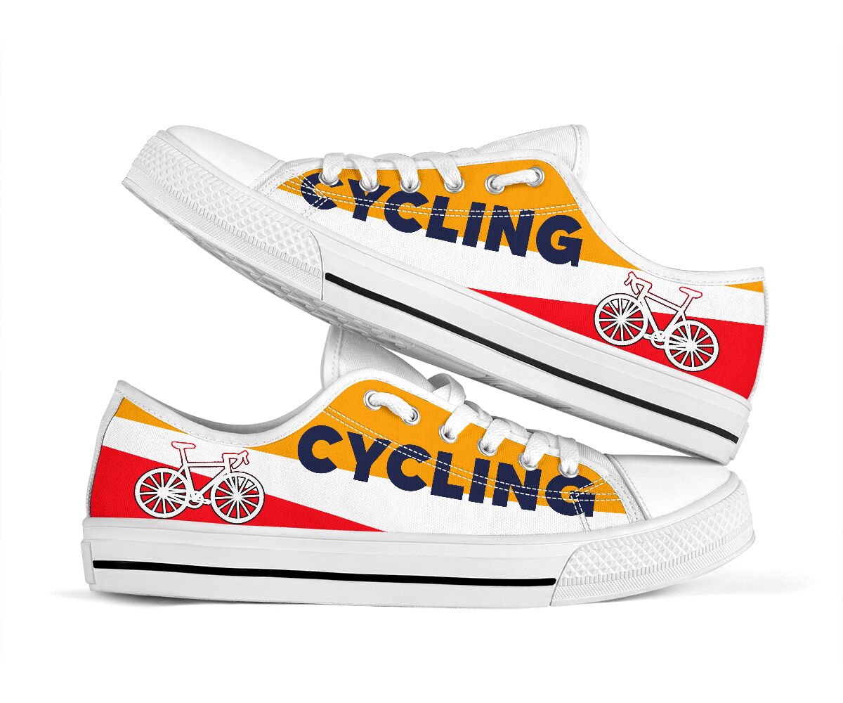 Cycling White Mix Red - Low Top Shoe - Love Love Top Shoes