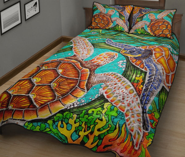 Turtle Art Quilt Bed Set 4893521