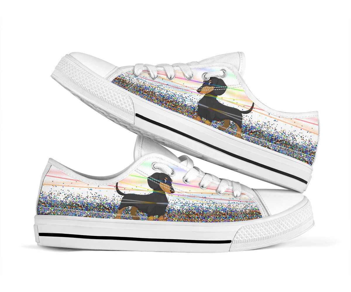 Dachshund Glitter - Low Top Shoe - Love Love Top Shoes
