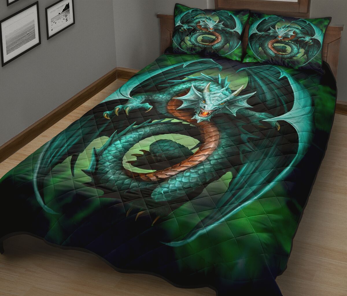 Dragon Quilt Bed Set 4- Love Quilt Bedding Set